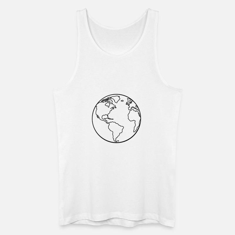 Erdumriss - Männer Bio Tank Top - Weiß
