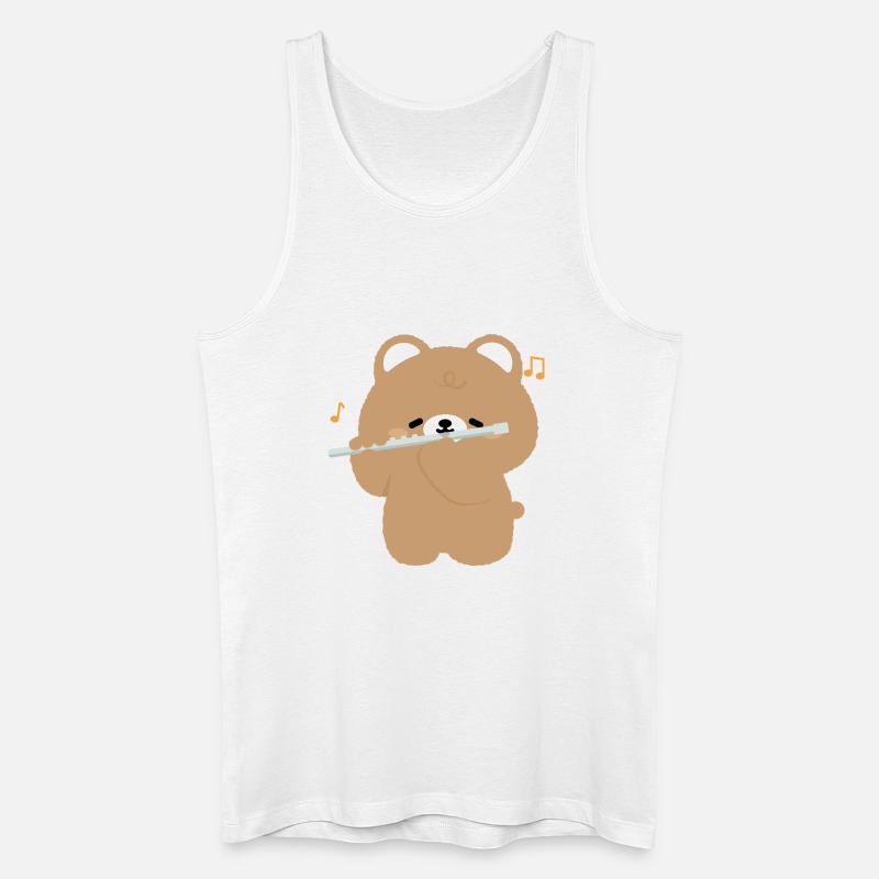 Bärenflöten-Serenade - Männer Bio Tank Top - Weiß