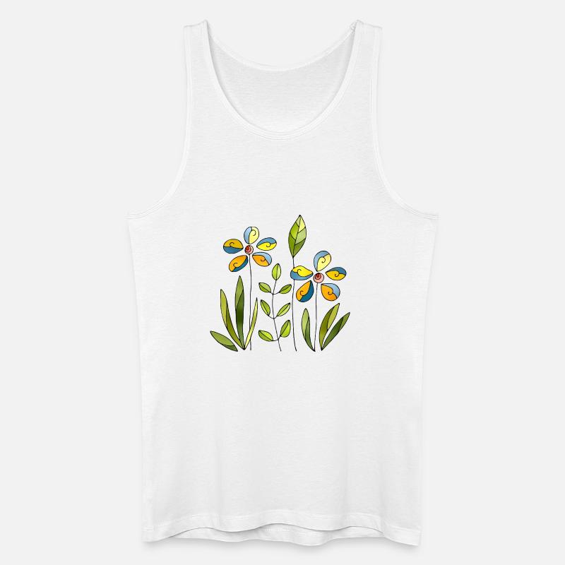 Blumen - Männer Bio Tank Top - Weiß
