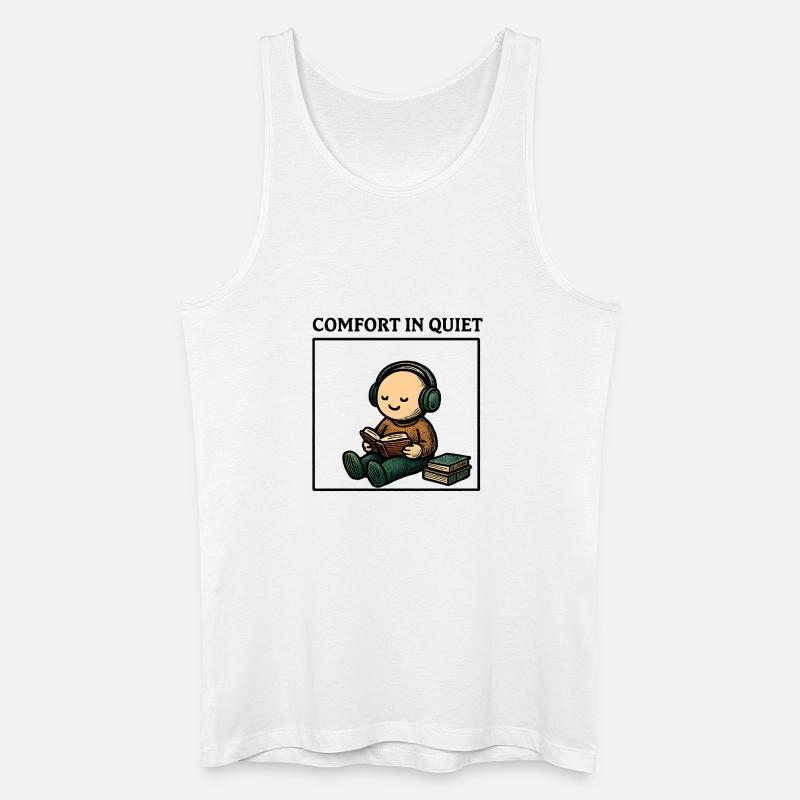 Ruhe beim Lesen mit Kopfhörern - Männer Bio Tank Top - Weiß