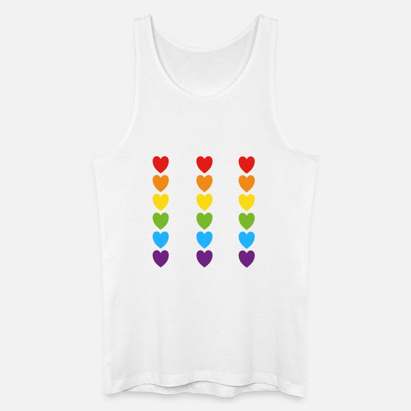 Stolz Regenbogenherzen - Männer Bio Tank Top - Weiß