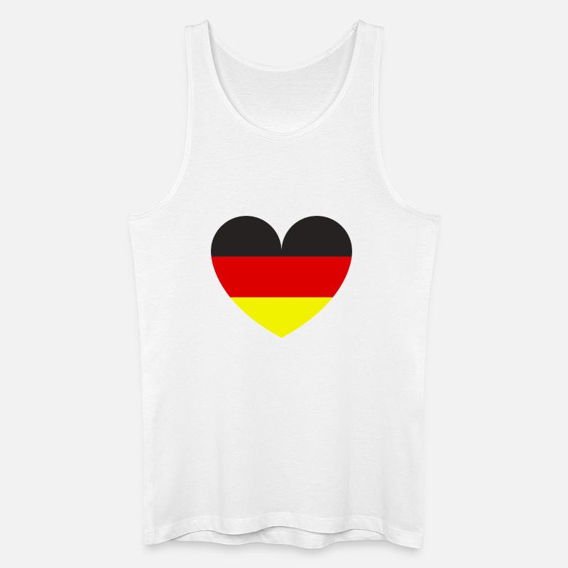Deutsche Flagge in Herzform - Männer Bio Tank Top - Weiß