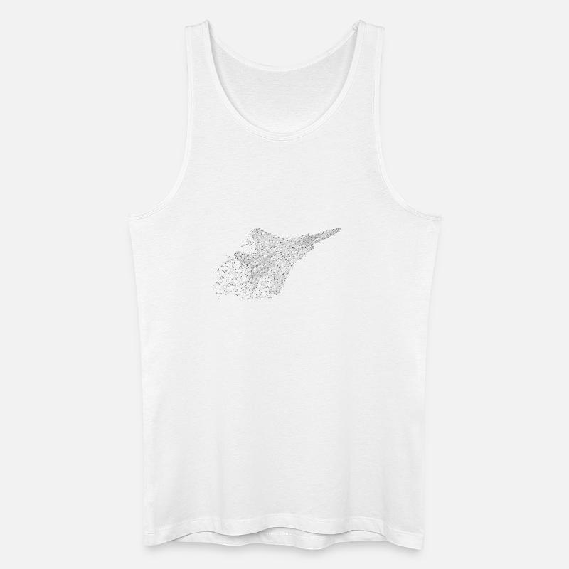Kampfjet in Low-Poly-Optik - Männer Bio Tank Top - Weiß