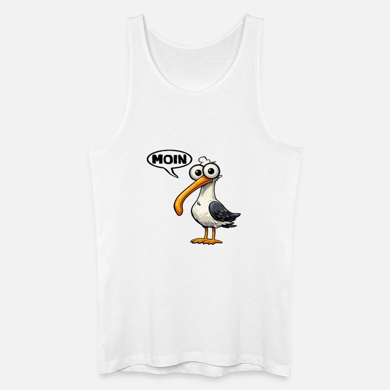 Moin Möwe Comic Miesmuschelartwuermchen  - Männer Bio Tank Top - Weiß