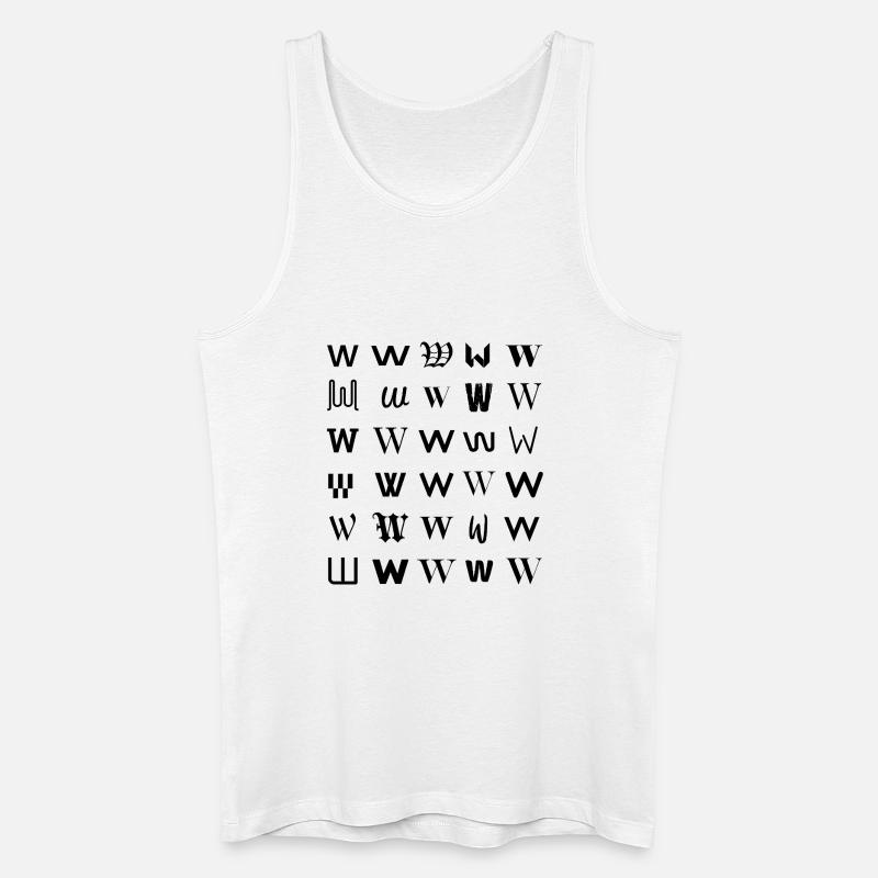 Typografie W-Monogramm-Buchstabenmosaikdesign - Männer Bio Tank Top - Weiß