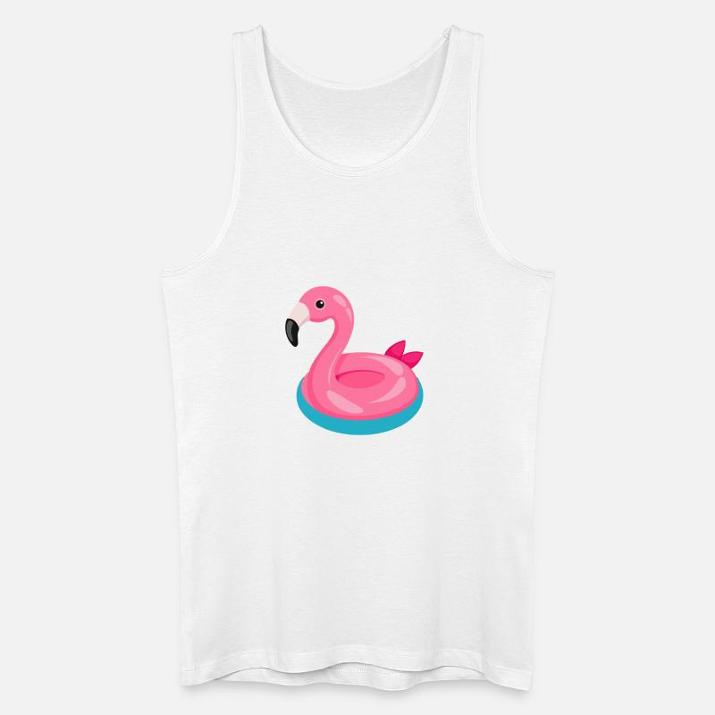 Flamingo-Schwimmschwimmer - Männer Bio Tank Top - Weiß
