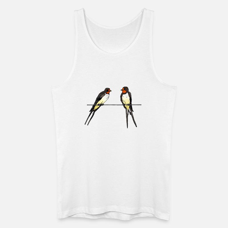 Schwalben - Männer Bio Tank Top - Weiß