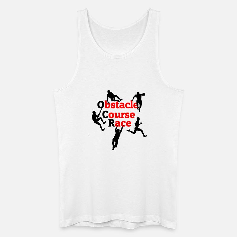 Hindernisparcoursrennen – Rotes Aufpralldesign - Männer Bio Tank Top - Weiß