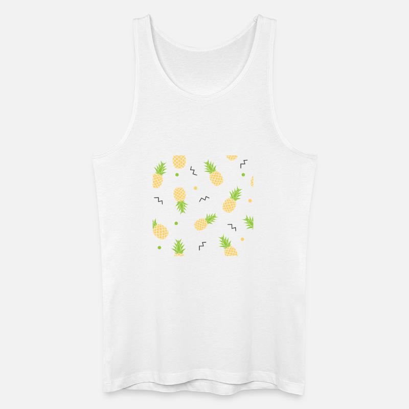 pineapple yellow pattern - Men’s Organic Tank Top - white