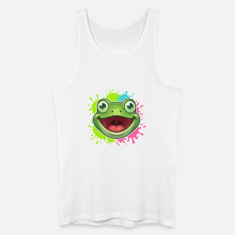 Fröhlicher Frosch Spritzer - Männer Bio Tank Top - Weiß