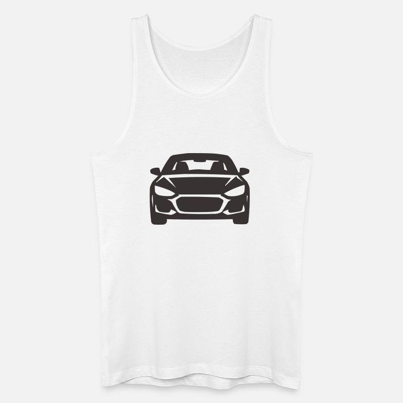 Frontansicht Auto Silhouette - Männer Bio Tank Top - Weiß