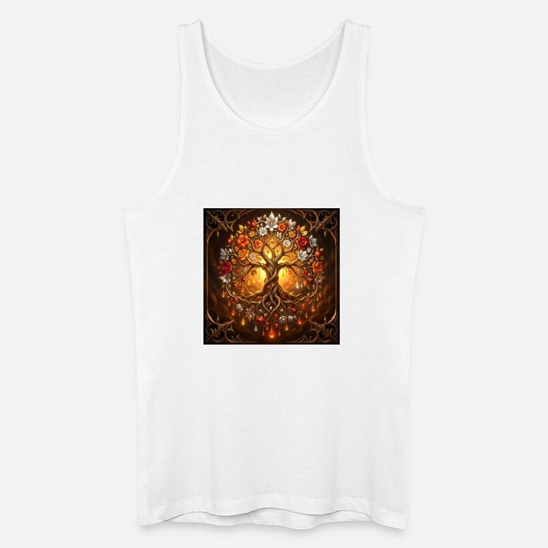 Lumineszierender Lebensbaum - Männer Bio Tank Top - Weiß