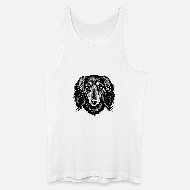 Dackel mit langem Haar - Männer Bio Tank Top - Weiß