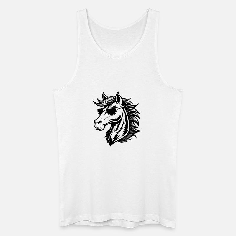 Cooler Pferdekopf - Männer Bio Tank Top - Weiß