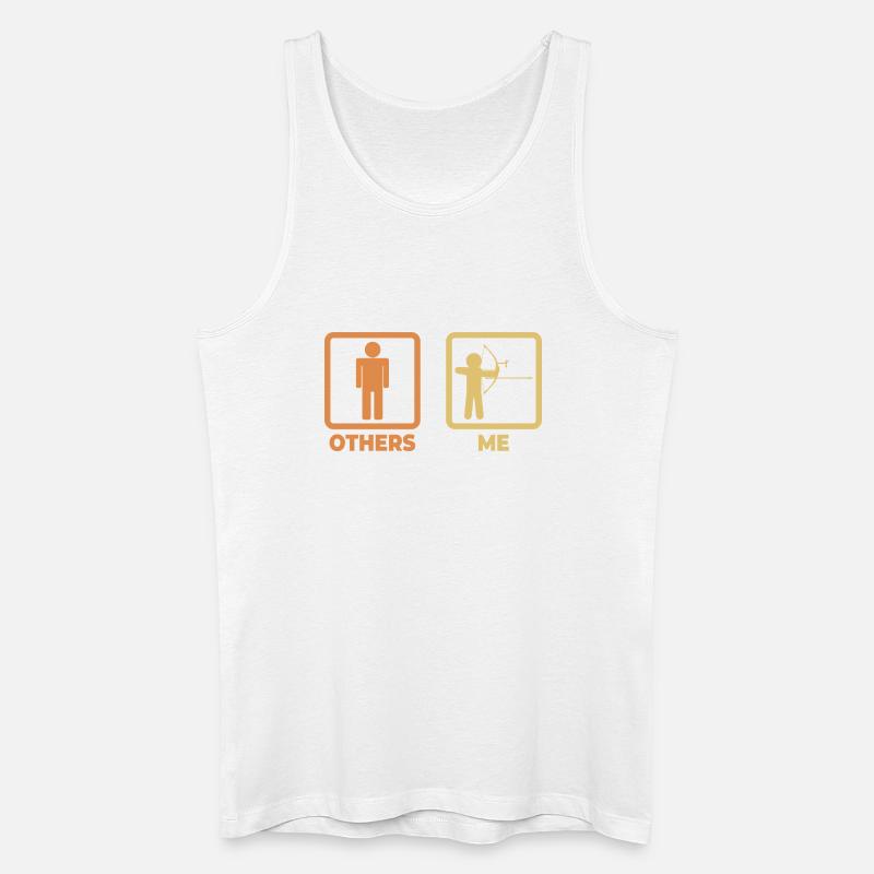 Bogenschütze Strichmännchen - Männer Bio Tank Top - Weiß