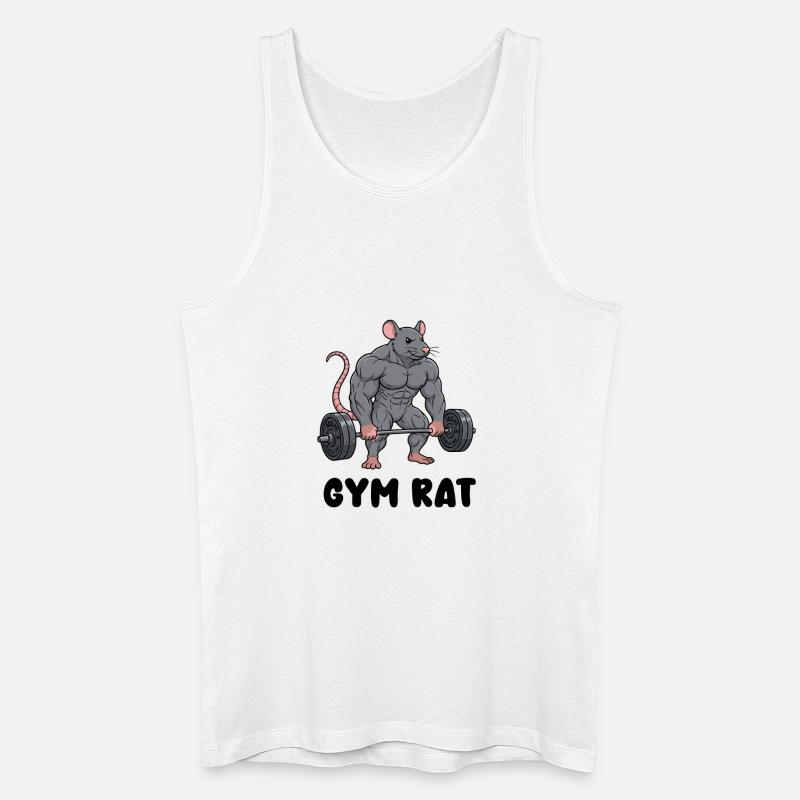 Muskulöse Ratte im Comic Stil - Männer Bio Tank Top - Weiß