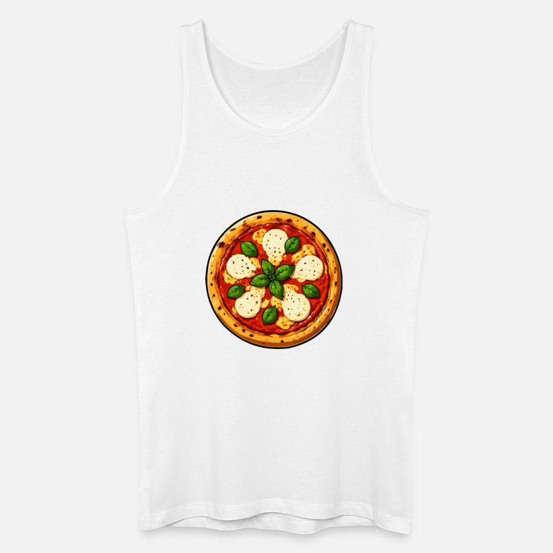 Basil Pizza Comic - Men’s Organic Tank Top - white