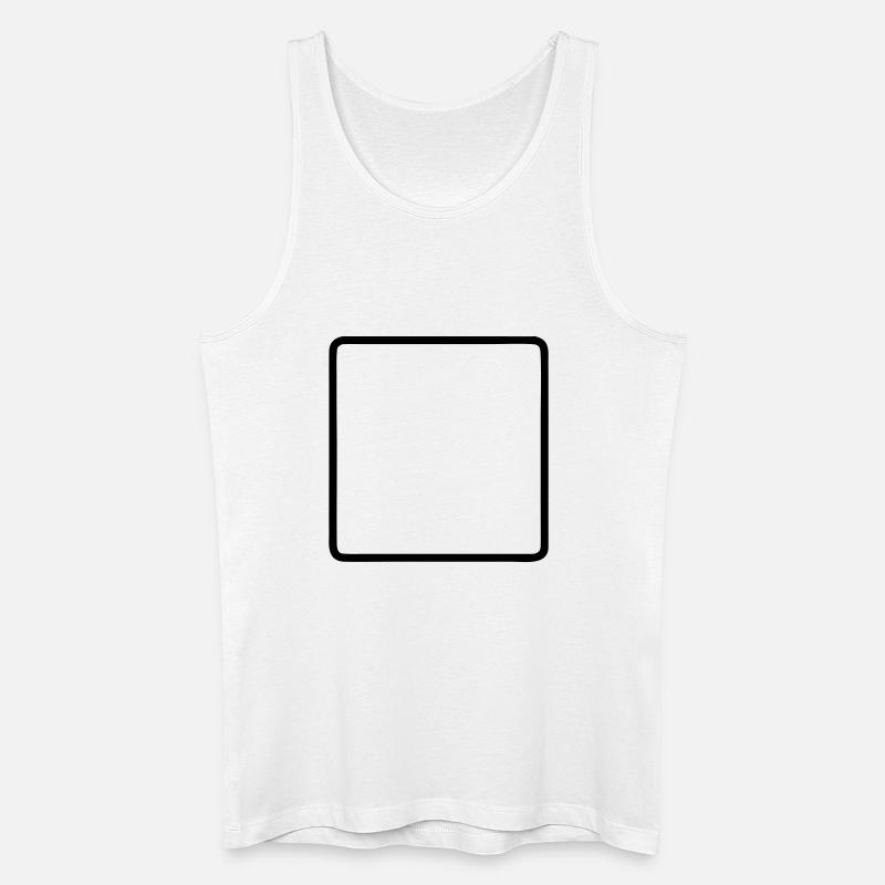 Square Frame Rounded Outline - Men’s Organic Tank Top - white
