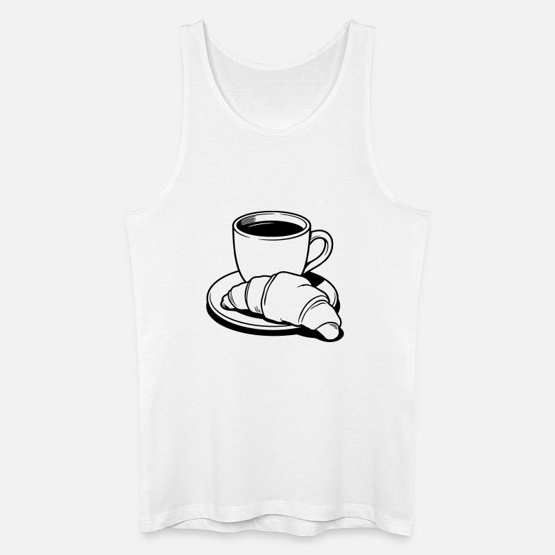 Kaffeecroissant - Männer Bio Tank Top - Weiß