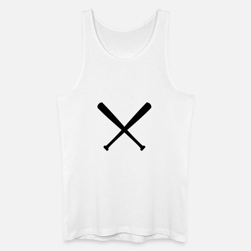 Gekreuzte Baseballschläger - Männer Bio Tank Top - Weiß