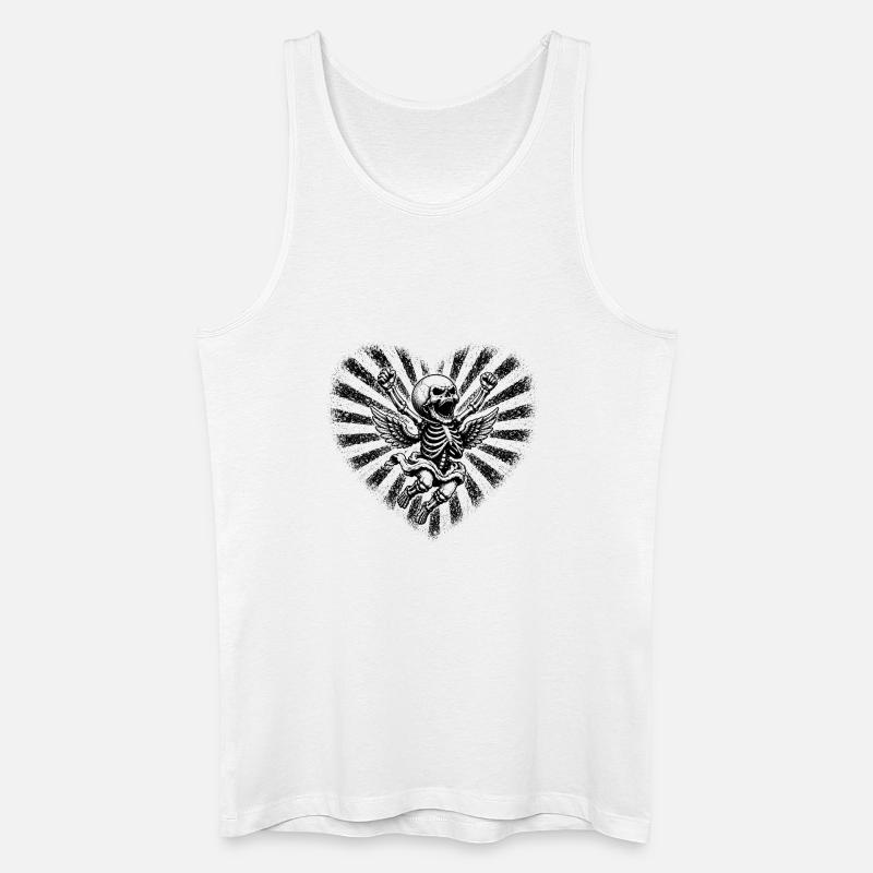 Fliegendes Skelett Engel Rock Motiv - Männer Bio Tank Top - Weiß