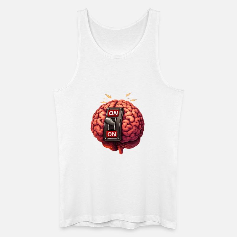 Brain on - always - Männer Bio Tank Top - Weiß