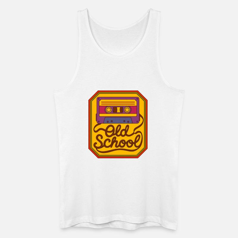 Old School Kassetten-Retro-Patch - Männer Bio Tank Top - Weiß