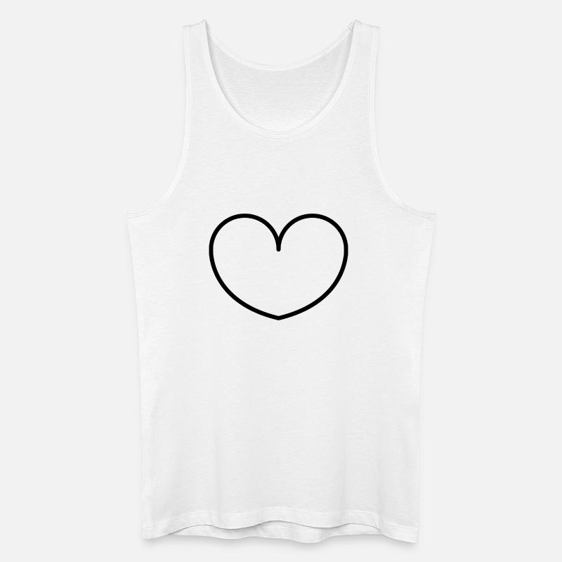 Herz - Männer Bio Tank Top - Weiß