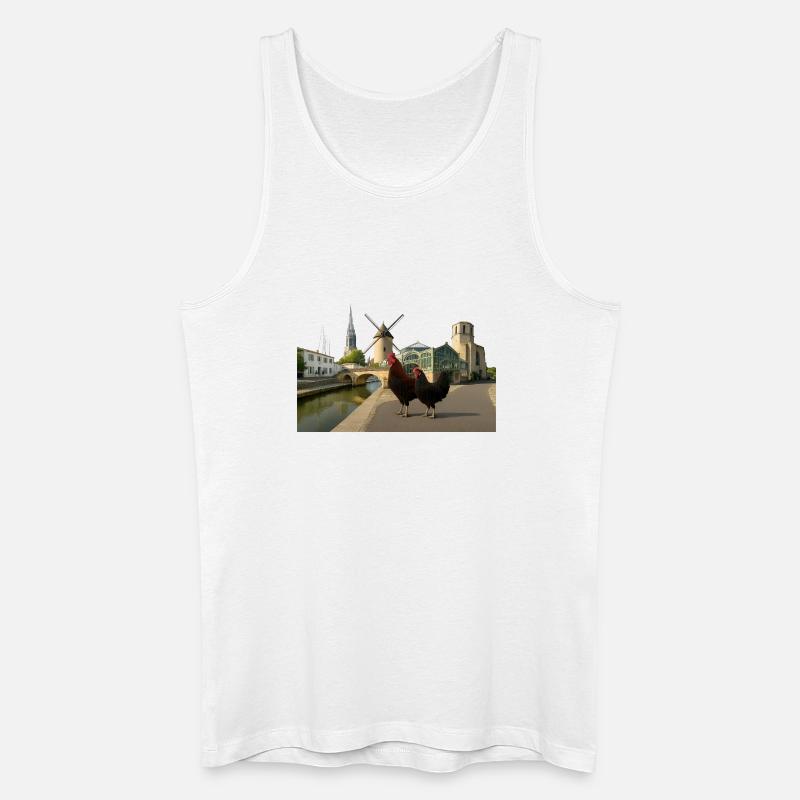Marans, Stadthähne an der Mühle - Männer Bio Tank Top - Weiß