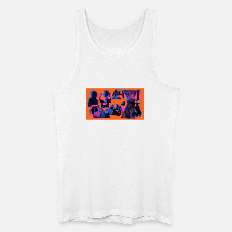 Collage Pop Silhouetten - Männer Bio Tank Top - Weiß
