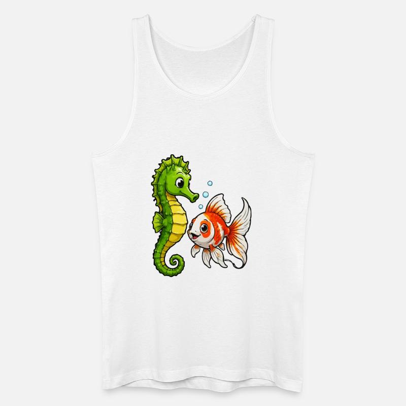 Unterwasserfreunde Seepferdchen Goldfisch - Männer Bio Tank Top - Weiß