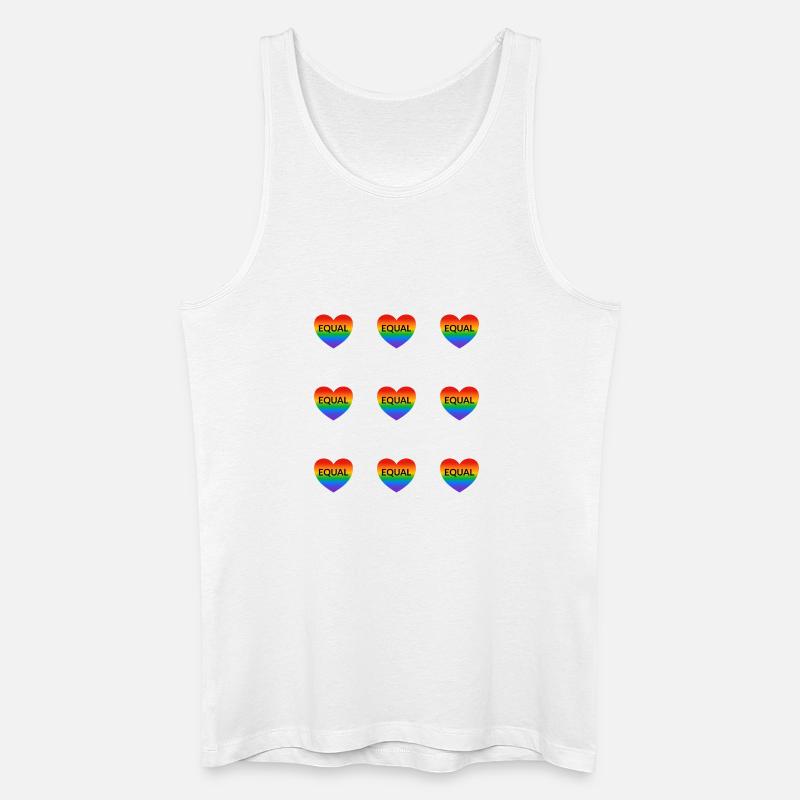 Rainbow Equal Heart LGBT Pride - Männer Bio Tank Top - Weiß