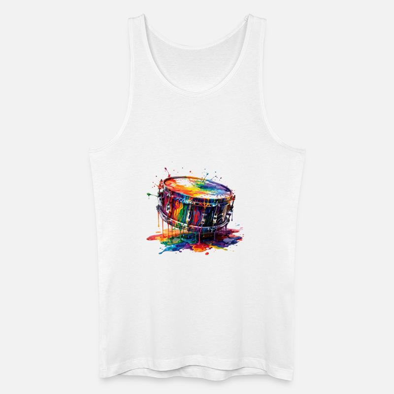 Snaredrum mit tropfender Farbe - Männer Bio Tank Top - Weiß