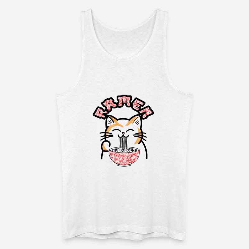 Ramen Katze Popart - Männer Bio Tank Top - Weiß