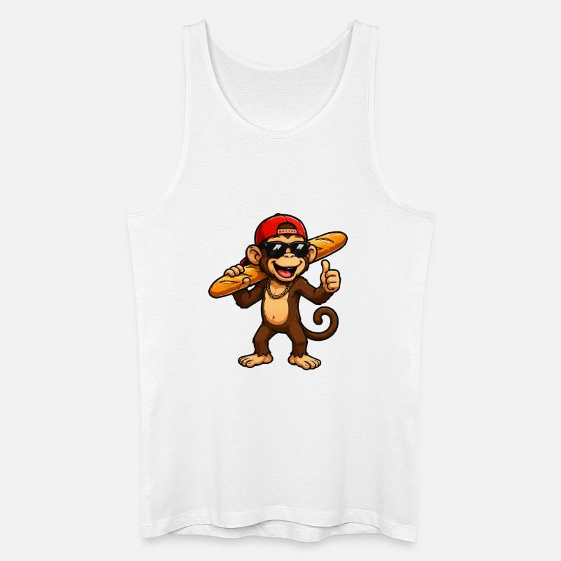 affe-baguette-cool - Männer Bio Tank Top - Weiß