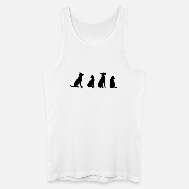 Katzen und Hunde - Männer Bio Tank Top - Weiß
