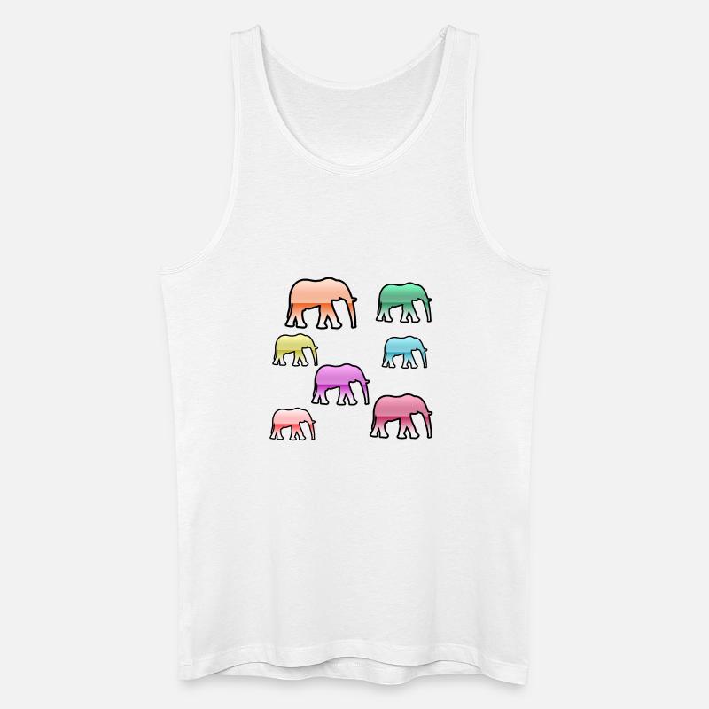 Elefanten - Männer Bio Tank Top - Weiß