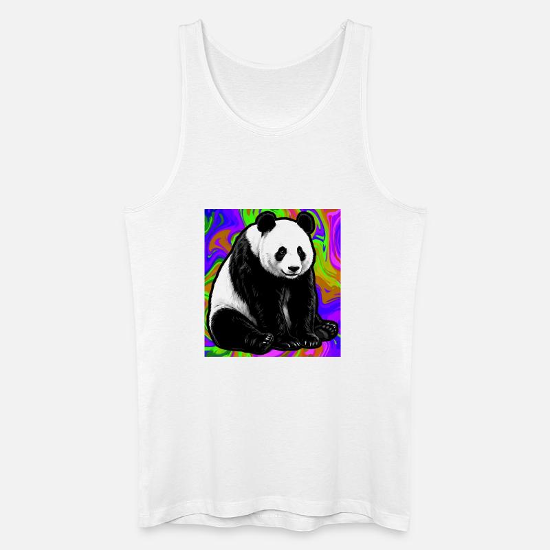 Panda - Männer Bio Tank Top - Weiß
