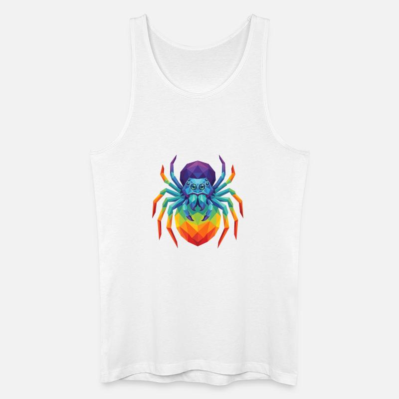 Lebendige geometrische springende Spinnen-Pop-Kunst - Männer Bio Tank Top - Weiß