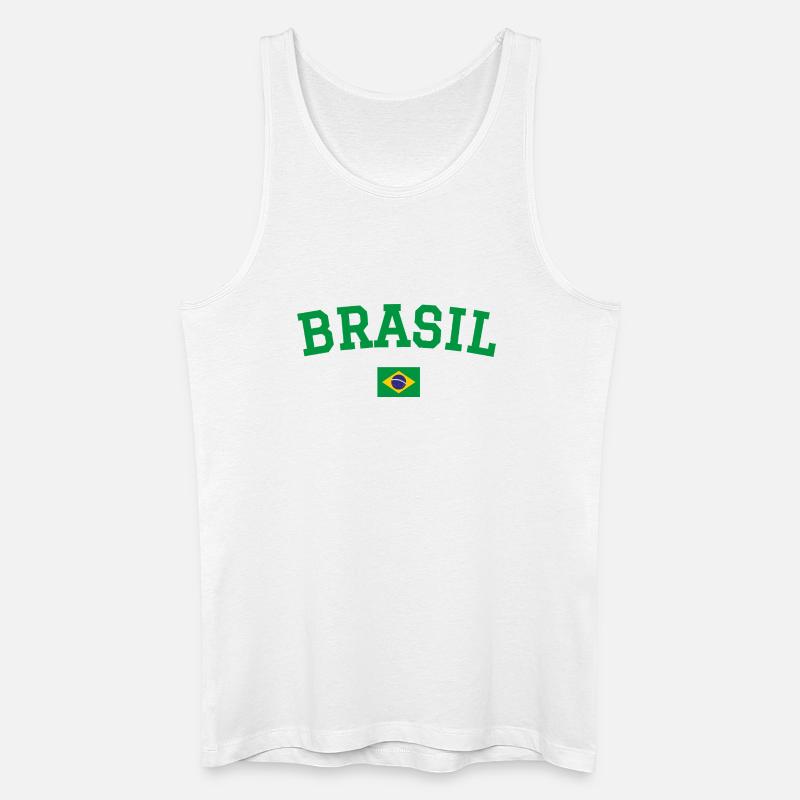 Drapeau du Brésil Conception Vert - Débardeur bio Homme - blanc