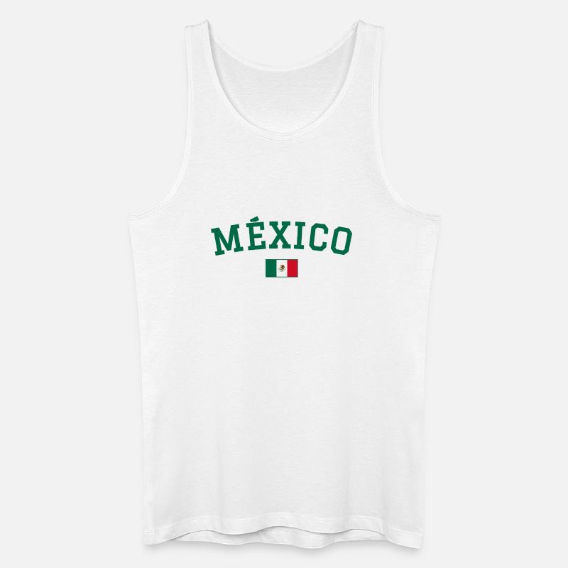 Drapeau du Drapeau du Mexique Vert - Débardeur bio Homme - blanc