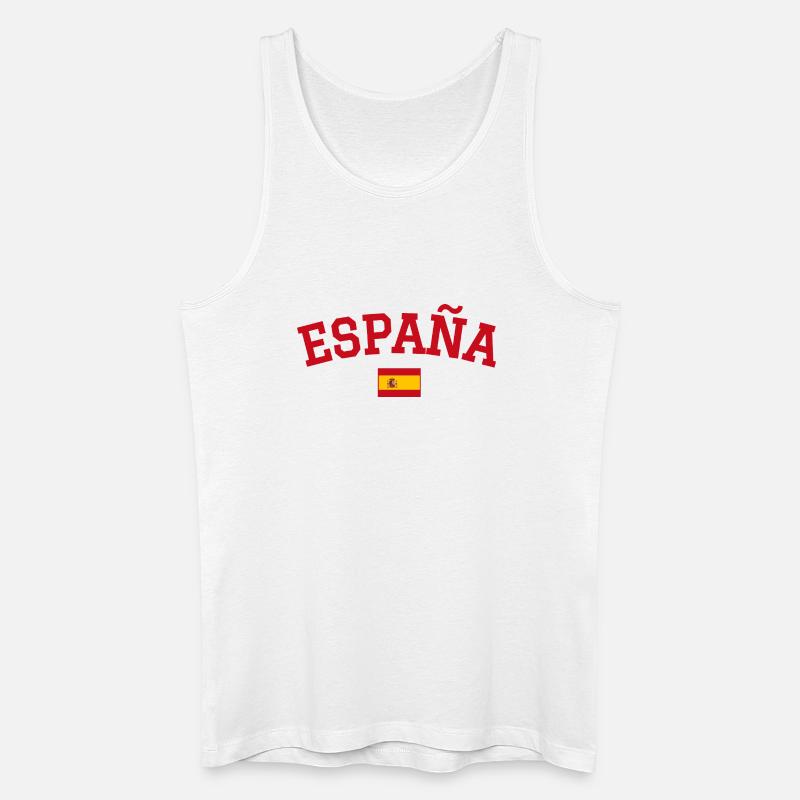 Spanien Flagge Design Rot - Männer Bio Tank Top - Weiß