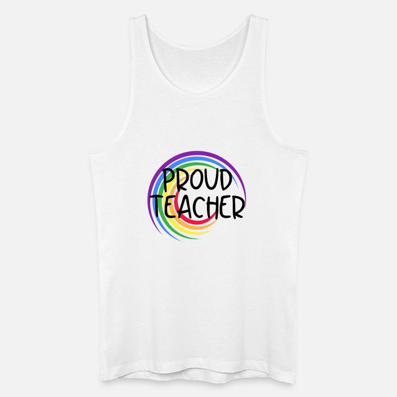 Stolzer Lehrer LGBTQ Pride Regenbogendesign - Männer Bio Tank Top - Weiß