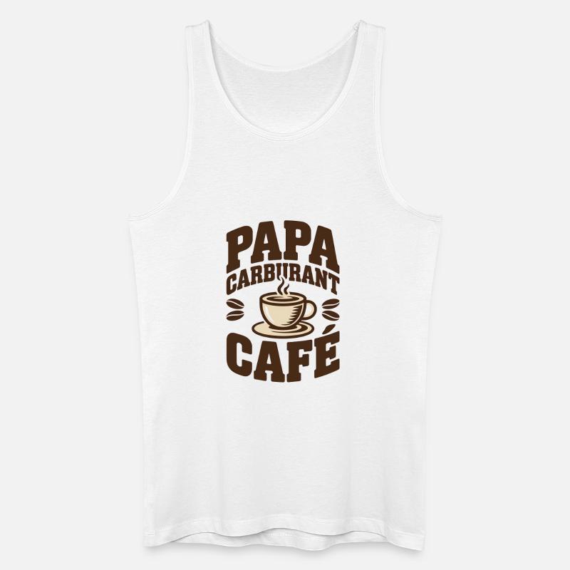 Daddy Fuel Kaffee - Männer Bio Tank Top - Weiß