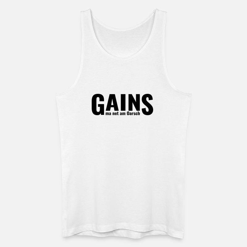 GAINS ma net am Oarsch - Débardeur bio Homme - blanc