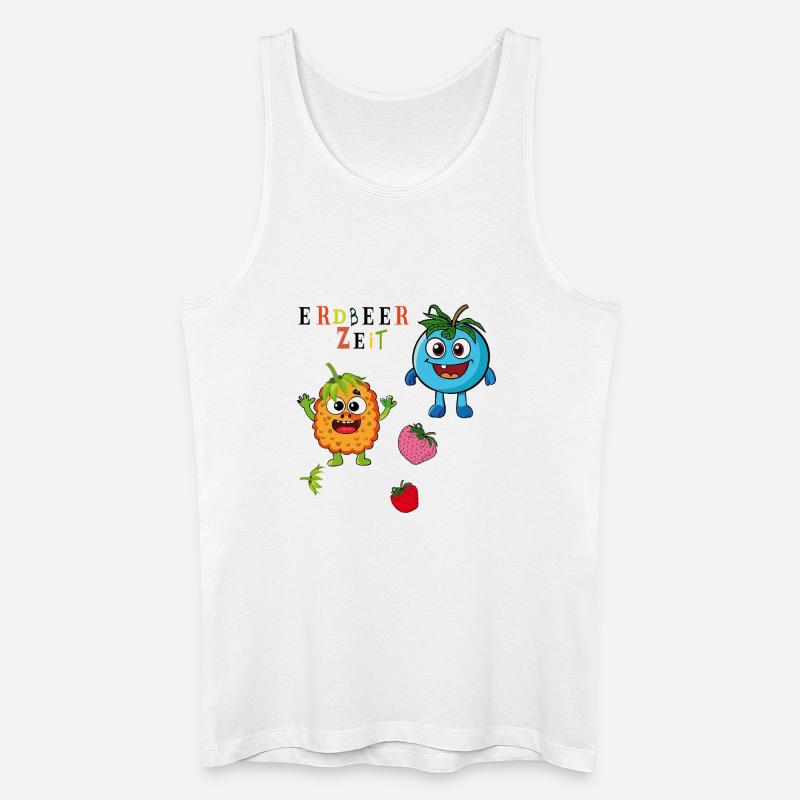 Erdbeerzeit - Männer Bio Tank Top - Weiß