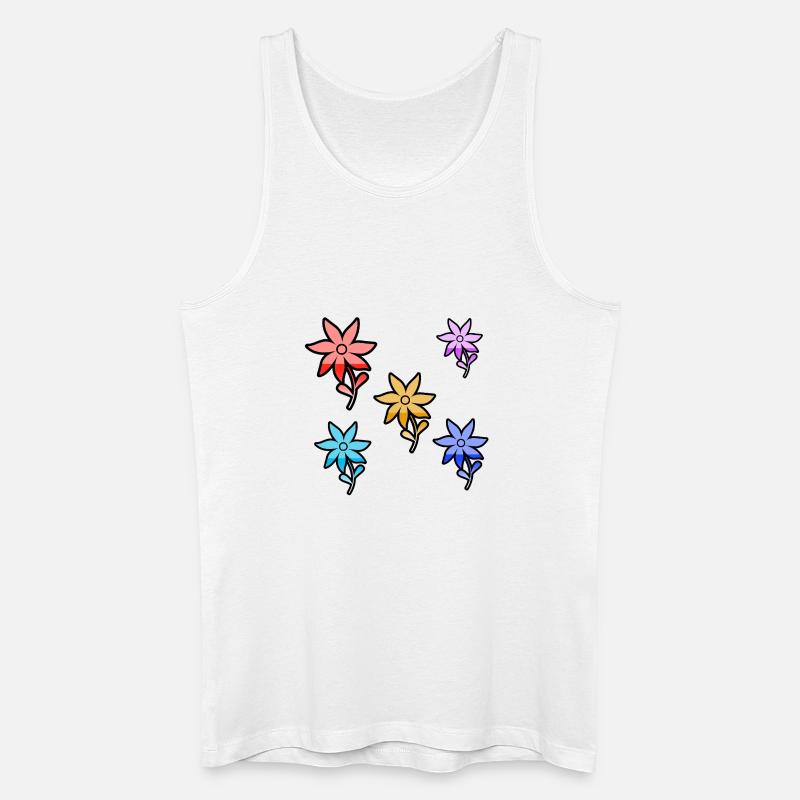 Blumen - Männer Bio Tank Top - Weiß