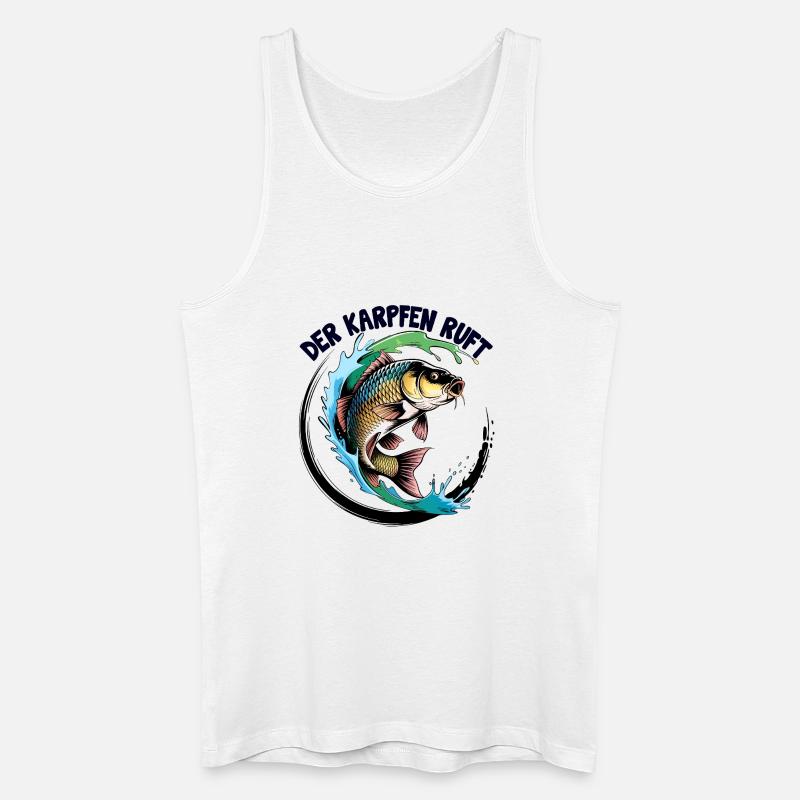 Der Karpfen ruft - Männer Bio Tank Top - Weiß