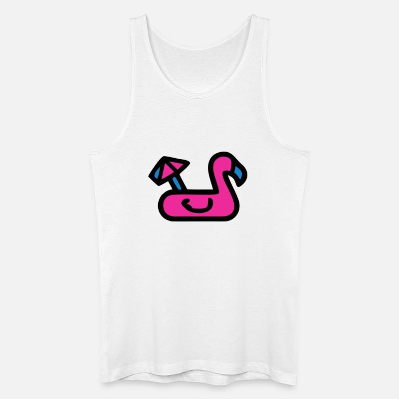 Flamingo Luftmatratze Retro - Männer Bio Tank Top - Weiß