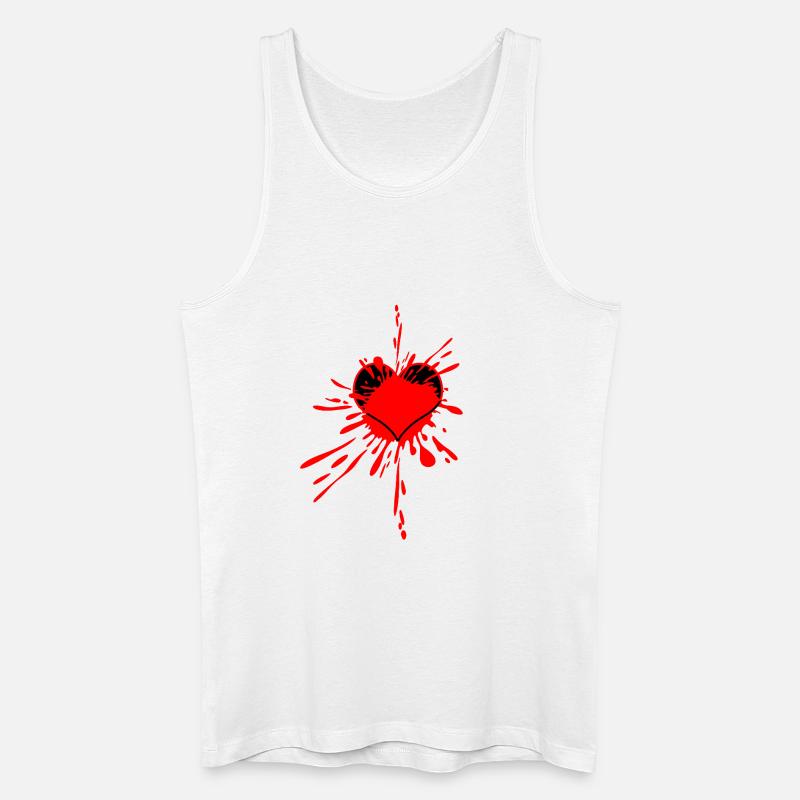 Rotes Herz-Splatterkunst - Männer Bio Tank Top - Weiß